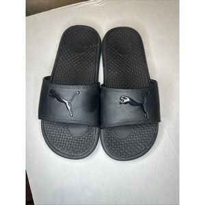 PUMA Black Slides Size 8 Cool Cat All Black Slip On